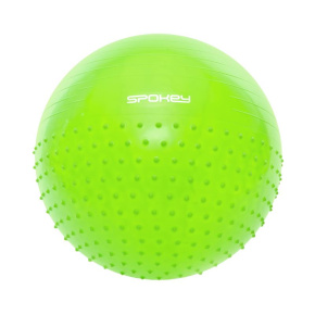 Spokey HALF FIT Gymnastický míč 2v1 masážní, 65 cm včetně pumpičky, zelený 
