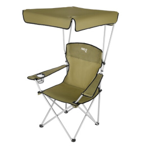 Składane krzesło z baldachimem NILS Camp NC3087 zielone