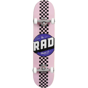Zestaw do deskorolki RAD Checker Stripe (7.75"|różowy/czarny)