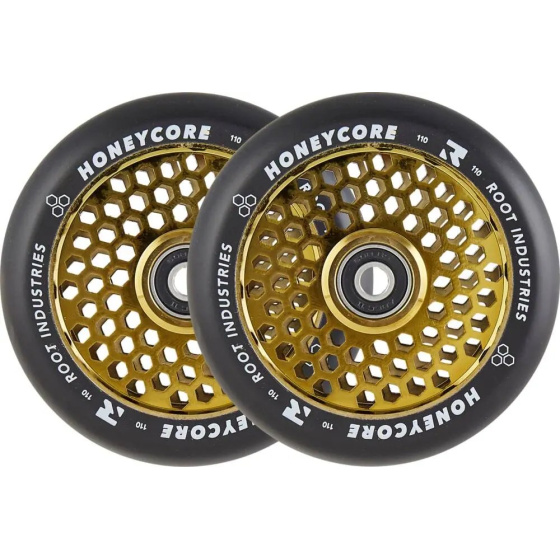 Kółka Root Industries Honeycore czarne 110mm 2szt złote