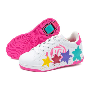 Breezy Rollers Splatter - White / Pink - UK:1J EU:33 US:1.5J