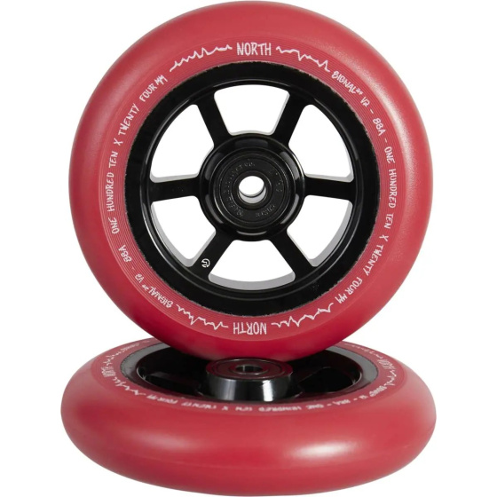 Kółka North Signal V2 110x24 mm Black/Red Pu