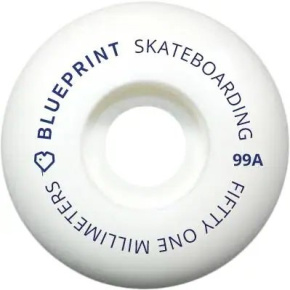 Zestaw 4 kółek do deskorolki Blueprint Mini Heart (51 mm|białe)