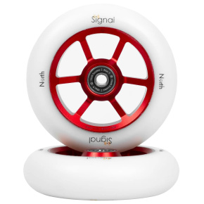 North Scooters Signal Kolečka Na Freestyle Koloběžku 2-balení (115mm|Red / White) North Scooters Signal Kolečka Na Freestyle Koloběžku 2-balení (115mm|Red / White)