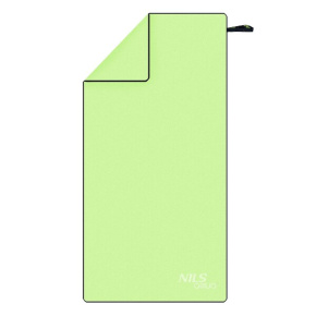 Ręcznik z mikrofibry NILS aqua NAR11 zielony/czarny