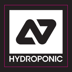 Naklejka z logo hydroponicznym (biała)