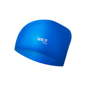 Silikonowy czepek do długich włosów NILS Aqua NQC LH niebieski