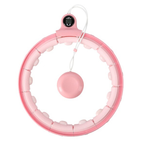 Hula-hoop do masażu Home FH02 z obciążnikami i licznikiem w kolorze różowym