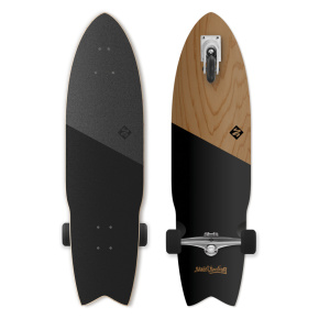 Longboard Street Surfing SHARK ATTACK 36” Koa Black