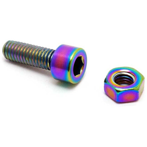 TLC Titanium BMX Seat Sleeve Śruba i nakrętka (Rainbow)