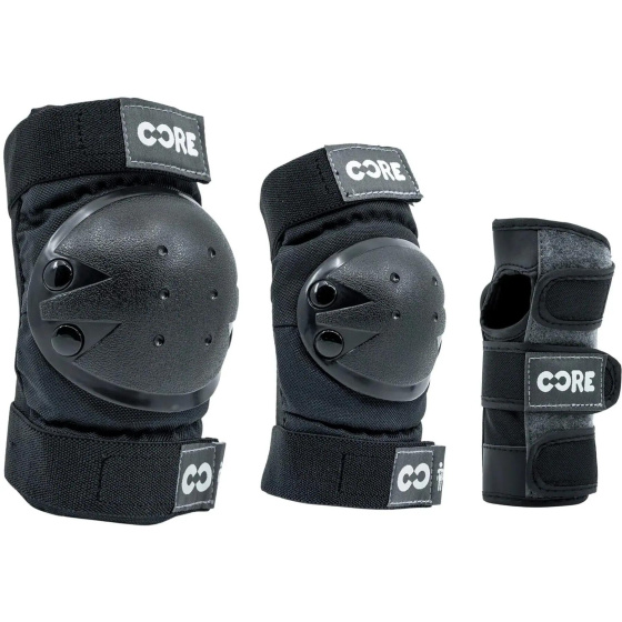 Ochraniacze CORE Junior Skate 3-pack czarny XS