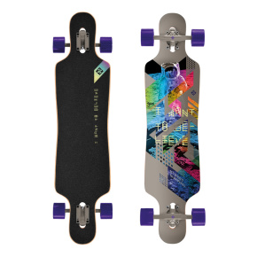 Longboard Street Surfing FREERIDE 39” CURVE Wolf - artist series