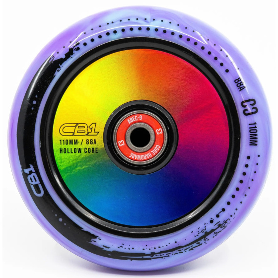 Core CB1 Hollow Plastic Kolečko Na Freestyle Koloběžku (Černá/Neochrom)