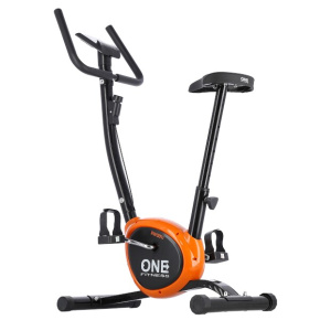Mechaniczny rower treningowy ONE Fitness RW3011 czarno-pomarańczowy