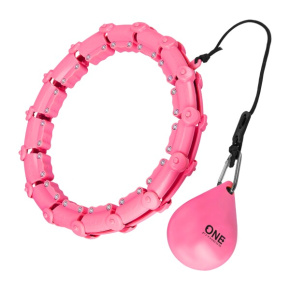 Hula-hoop do masażu ONE Fitness OHA02 z obciążnikami różowy
