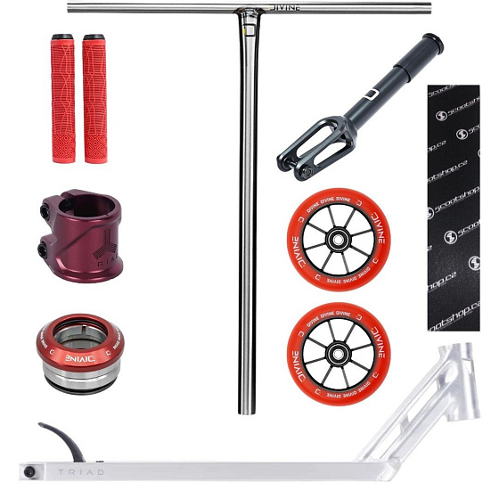 Hulajnoga freestyle Custom Divine X Triad Vixen V2 520mm czerwono/srebrna