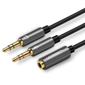 UGREEN 3.5mm Female to 2 male audio cable černý