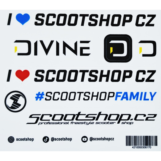 Arkusz naklejek Scootshop.cz X Divine S