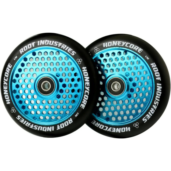 Koła Root Industries Honeycore czarne 120mm 2szt Sky Blue