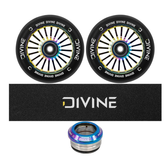 Zestaw 2 szt. kółek Divine 110 mm Turbo Neochrome + Divine griptape + Divine headset