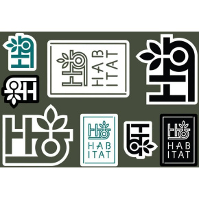 Arkusz naklejek z logo Habitat (czarny)