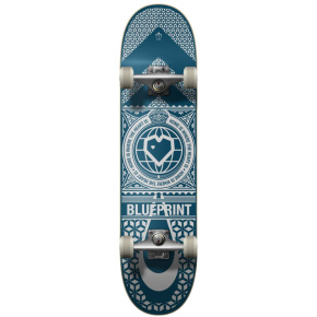 Blueprint Home Heart Skateboard Set (8"|Navy/White)