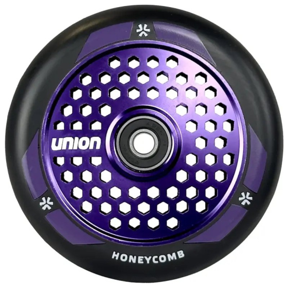 Union Honeycomb Pro Scooter Wheel 110mm Czarny/Polerowany Fioletowy