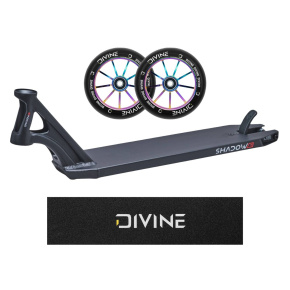 Zestaw Deska Drone Shadow Tapered 533mm + 2 sztuki kółek Divine 110 mm Spoked Neochrome + griptape z logo Divine