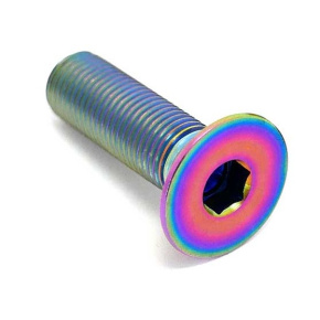 TLC Solid Titanium BMX Śruba wrzeciona korby (Rainbow)