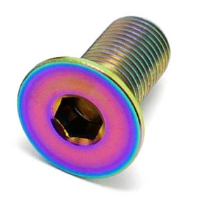 TLC Hollow Titanium BMX Śruba wrzeciona korby (Rainbow)