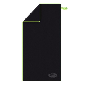 Czarny/zielony ręcznik z mikrofibry NILS Camp NCR11