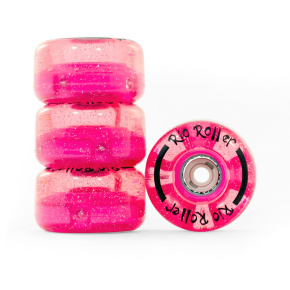 Rio Roller Light Up Wheels - różowy brokat - 58 mm x 33 mm