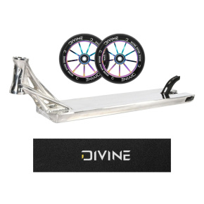 Zestaw Deska Ethic Lindworm V3 560mm Boxed Polished + 2 sztuki kółek Divine 110 mm Spoked Neochrome + Griptape z logo Divine