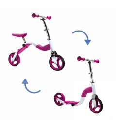 Skuter i reflektor Scoobik w jednym kolorze różowym