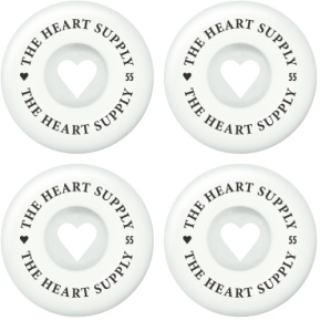 Kółka do rolek Heart Supply Clean Heart 4-Pack (55 mm|białe/czarne)