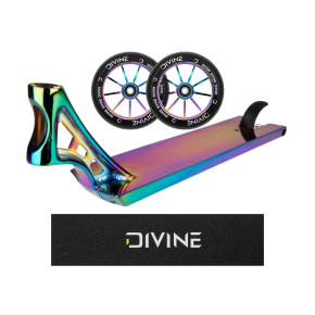 Zestaw Deska Blazer Pro Raider 530 + 2 sztuki kółek Divine 110 mm Spoked Neochrome + griptape z logo Divine