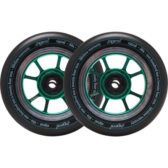 Kółka North Signal 110x30 mm Emerald, 2 szt.