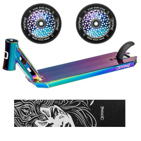 Zestaw Deska Divine Park Neochrome + 2 sztuki kółek Divine 110 mm Light Nechrome + Divine Nyx griptape
