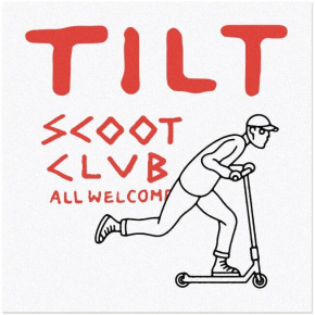 Naklejka Tilt Scoot Club Biały